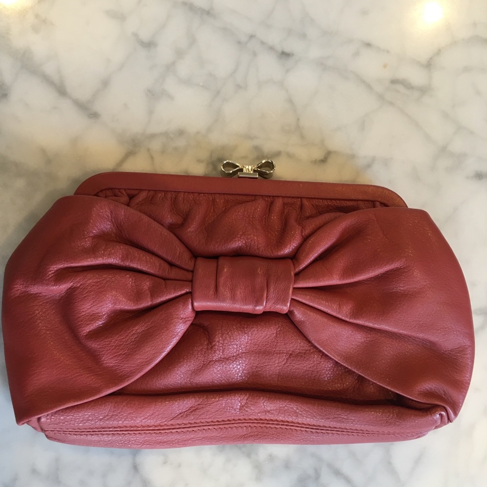 RED Valentino Clutch Bag with Ribbon Clasp
